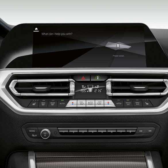 BMW 3 Series Sedan, IPA. Close-up of the cockpit display with IPA of the BMW 3 Series Sedan.