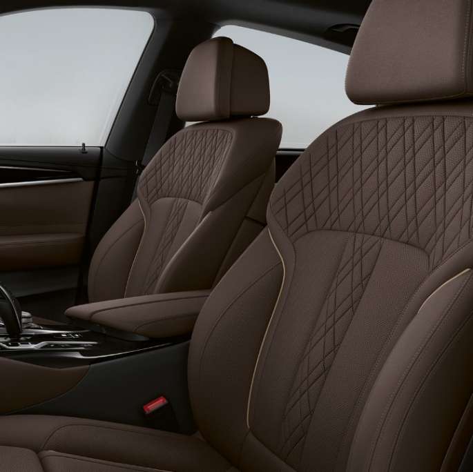 Upholstery BMW 6 Series Gran Turismo Luxury Line G32 2020 Upholstery in Exclusive Leather ‘Nappa’ Mokka BMW 6 Series Gran Turismo G32 640d xDrive 2020 Luxury Line interior