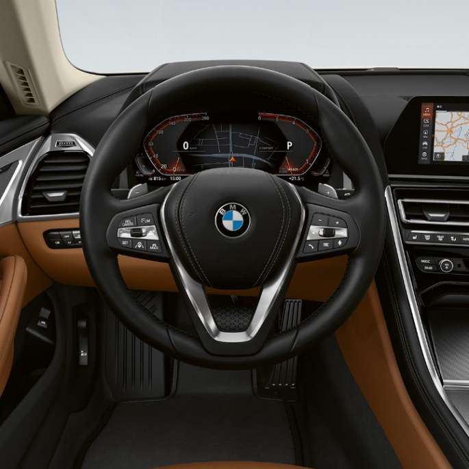 Interior trim finishers Aluminium 'Mesh effect' dark. BMW 8 Series Coupé, Cockpit, Interior trim finishers Aluminium 'Mesh effect' dark.