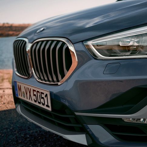 BMW X1, Adaptive LED headlights. BMW X1, close-up of the Adative LED headlights.