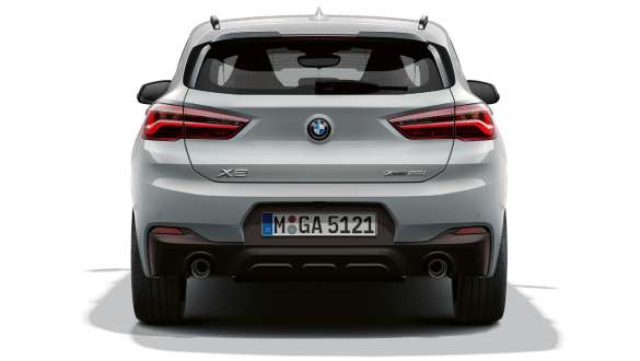 Rear view BMW X2 F39 Rear view BMW X2 2018 F39 Galvanic Gold metallic