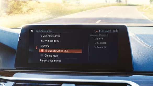 Microsoft Office BMW X5 Control Display Microsoft Office application BMW X5 G05 2018 cockpit