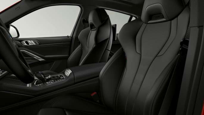 BMW X6 with BMW xLine, upholstery. BMW X6 Interior with BMW xLine with focus on upholstery.