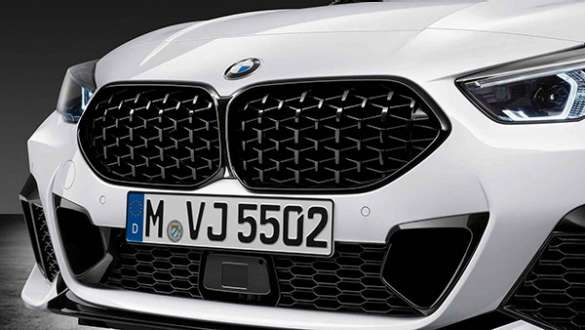 M kidney grille Black high-gloss BMW 2 Series Gran Coupé F44 M Performance Parts M kidney grille Black high-gloss BMW 2 Series Gran Coupé F44 M Performance Parts close up