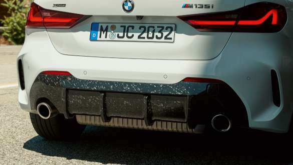 M Performance rear diffuser carbon fibre BMW 1 Series F40 M Performance Parts M Performance rear diffuser carbon fibre BMW 1 Series F40 M Performance Parts close up