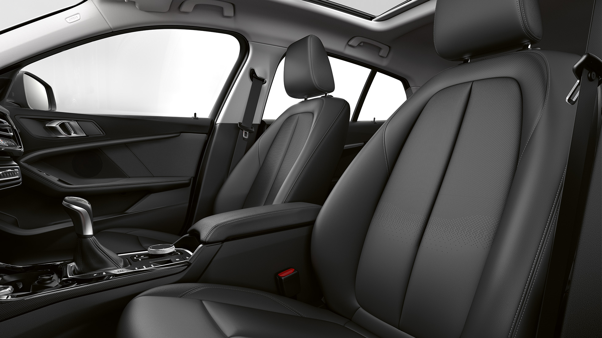 Seats in Leather 'Dakota' Black. BMW 1 Series Model Advantage, interior with seats in Leather 'Dakota' Black.