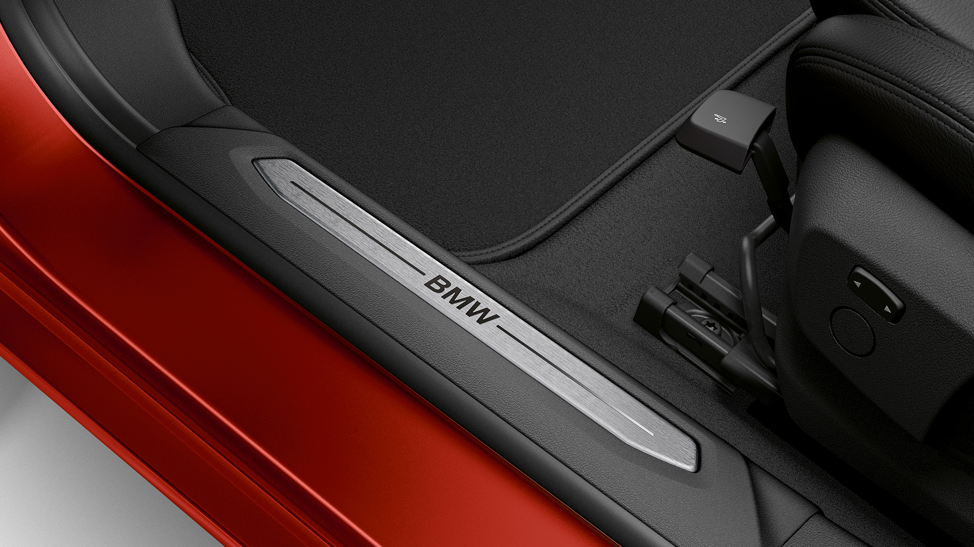 Door sill finishers BMW 2 Series Gran Coupé Model Sport Line Door sill finishers BMW 2 Series Gran Coupé Model Sport Line Melbourne Red F44 interior