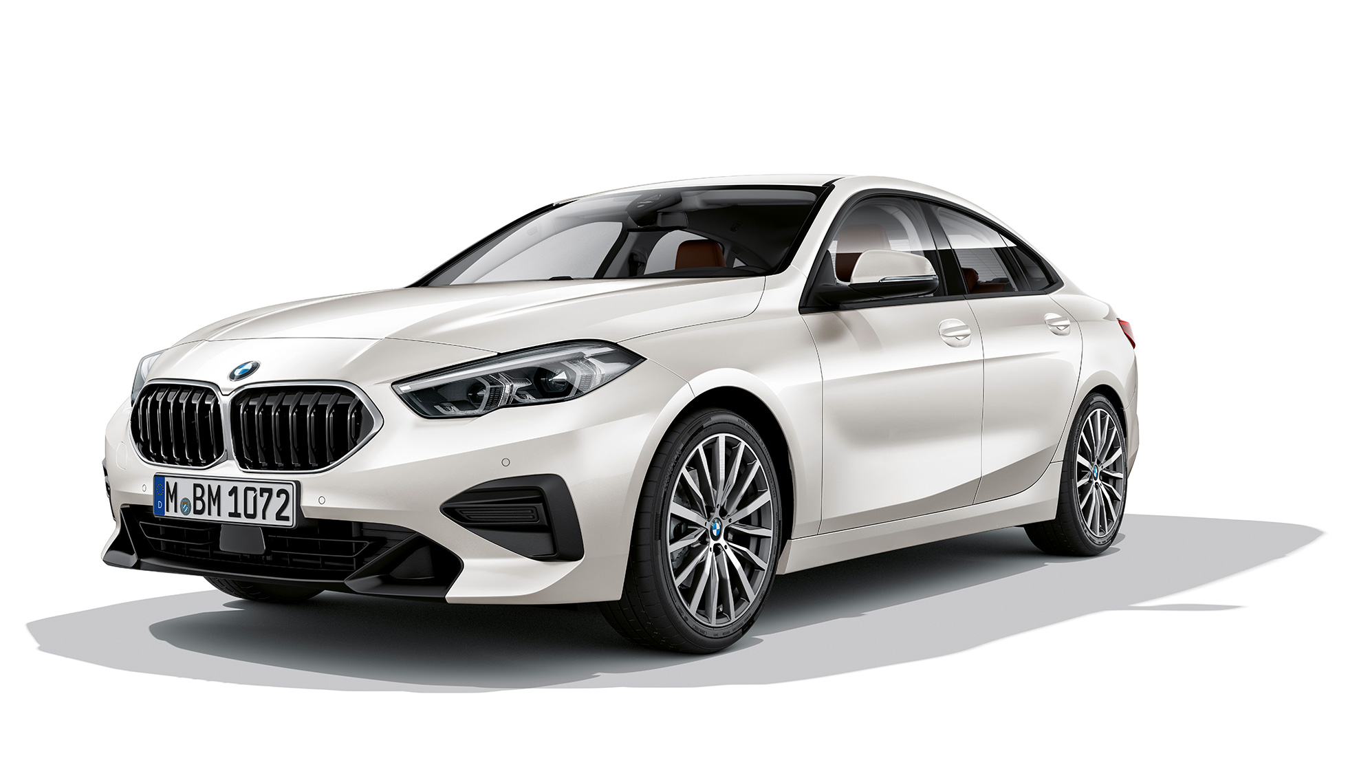 BMW kidney grille BMW 2 Series Gran Coupé Model Advantage BMW kidney grille BMW 2 Series Gran Coupé Model Advantage Mineral White F44 three-quarter front view