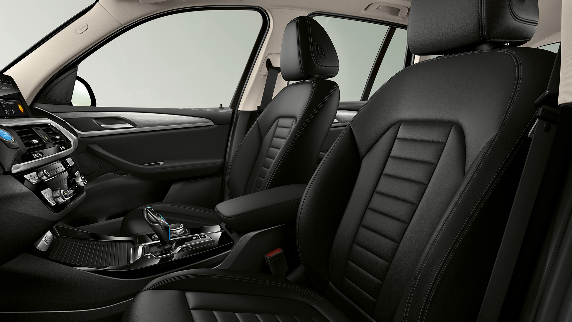 BMW iX3 G08 Model “Inspiring” sport seats in leather 'Vernasca' Black BMW iX3 G08 2020 Model “Inspiring” sport seats for driver and front passenger in leather 'Vernasca' Black interior