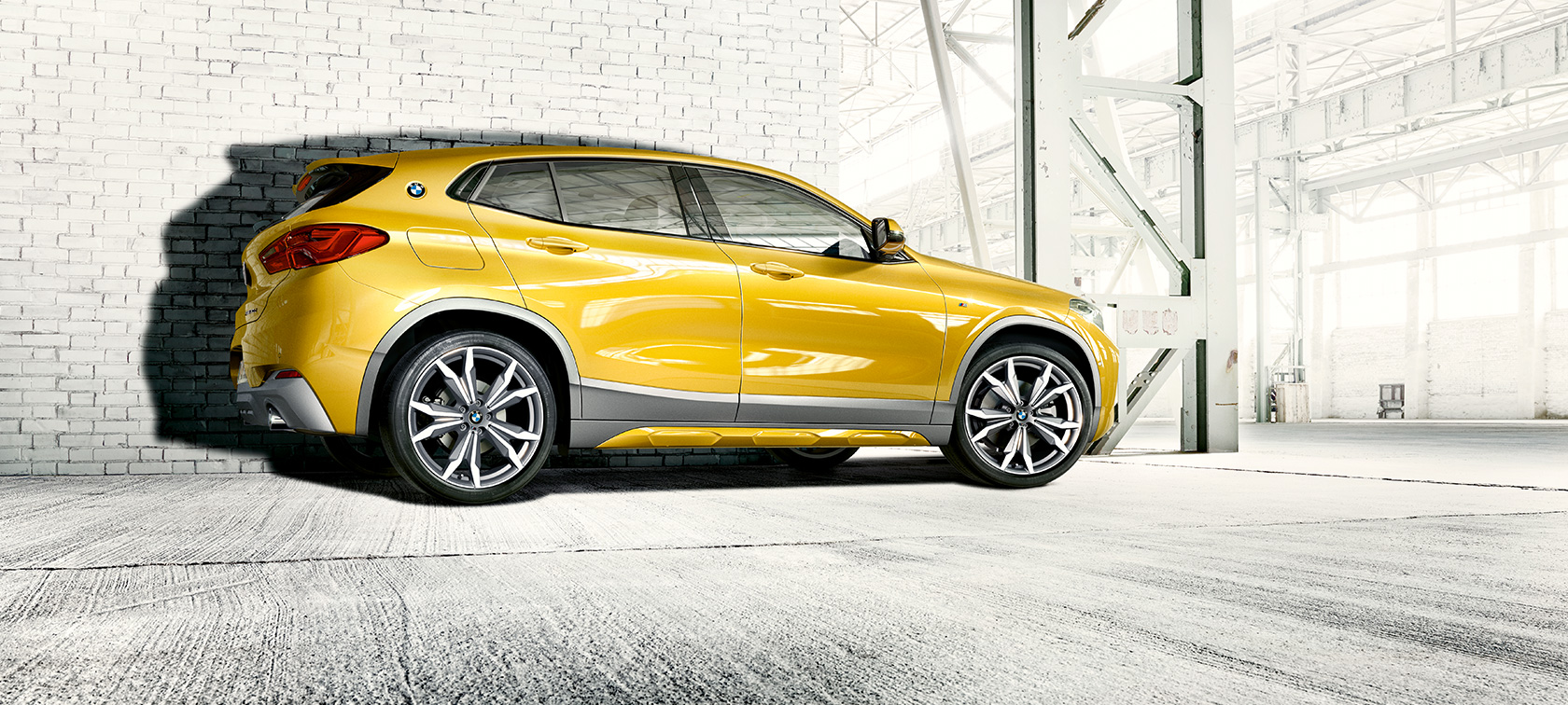 Side view BMW X2 F39 Side view BMW X2 2018 F39 Galvanic Gold metallic
