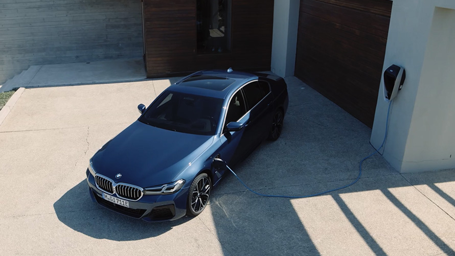 BMW Electromobility BMW 5 Series Sedan charging at home BMW Electromobility BMW 5 Series Sedan charging at home video