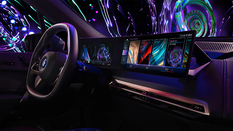 BMW Curved Display with My Modes interior view Cockpit