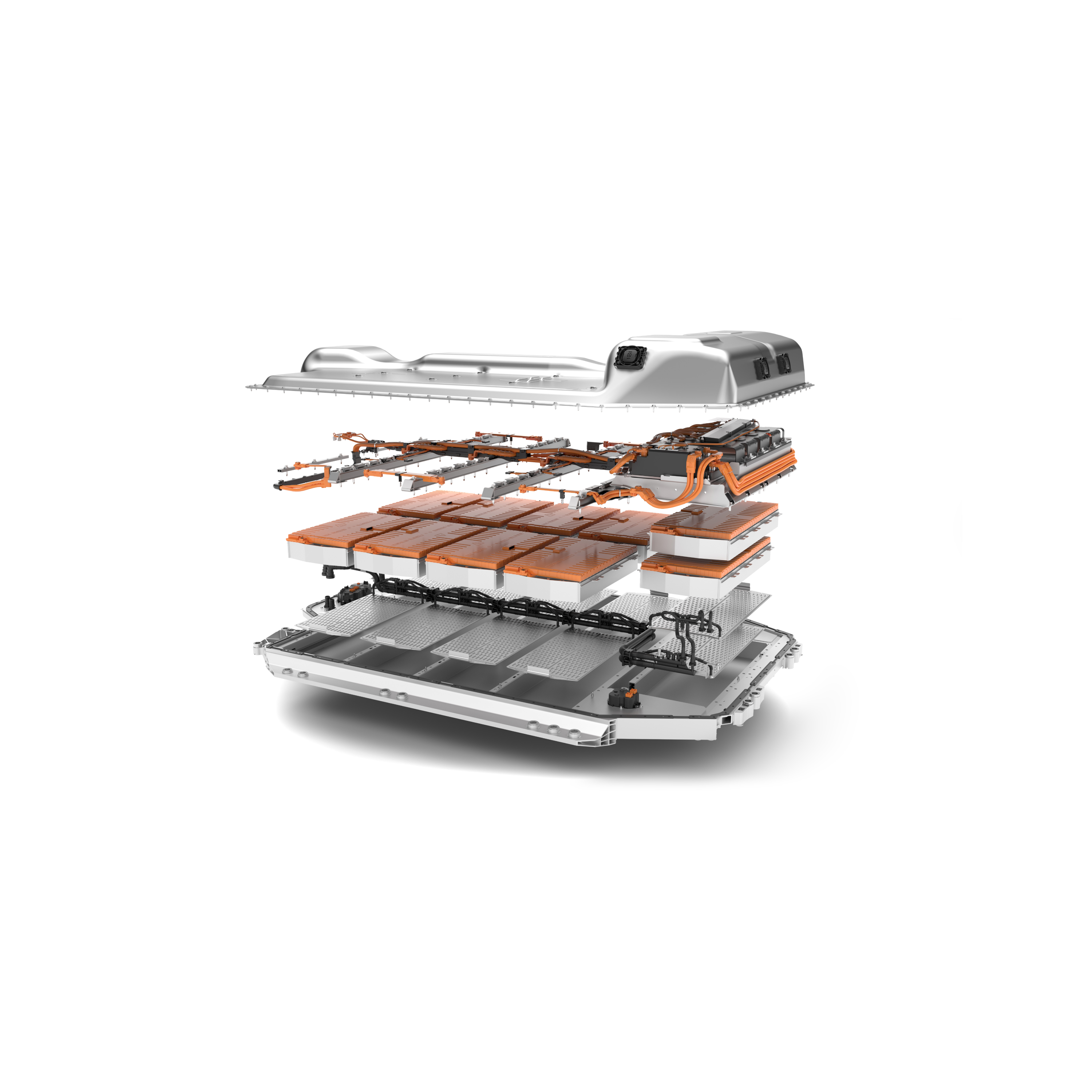 The schematic drawing of a disassembled battery