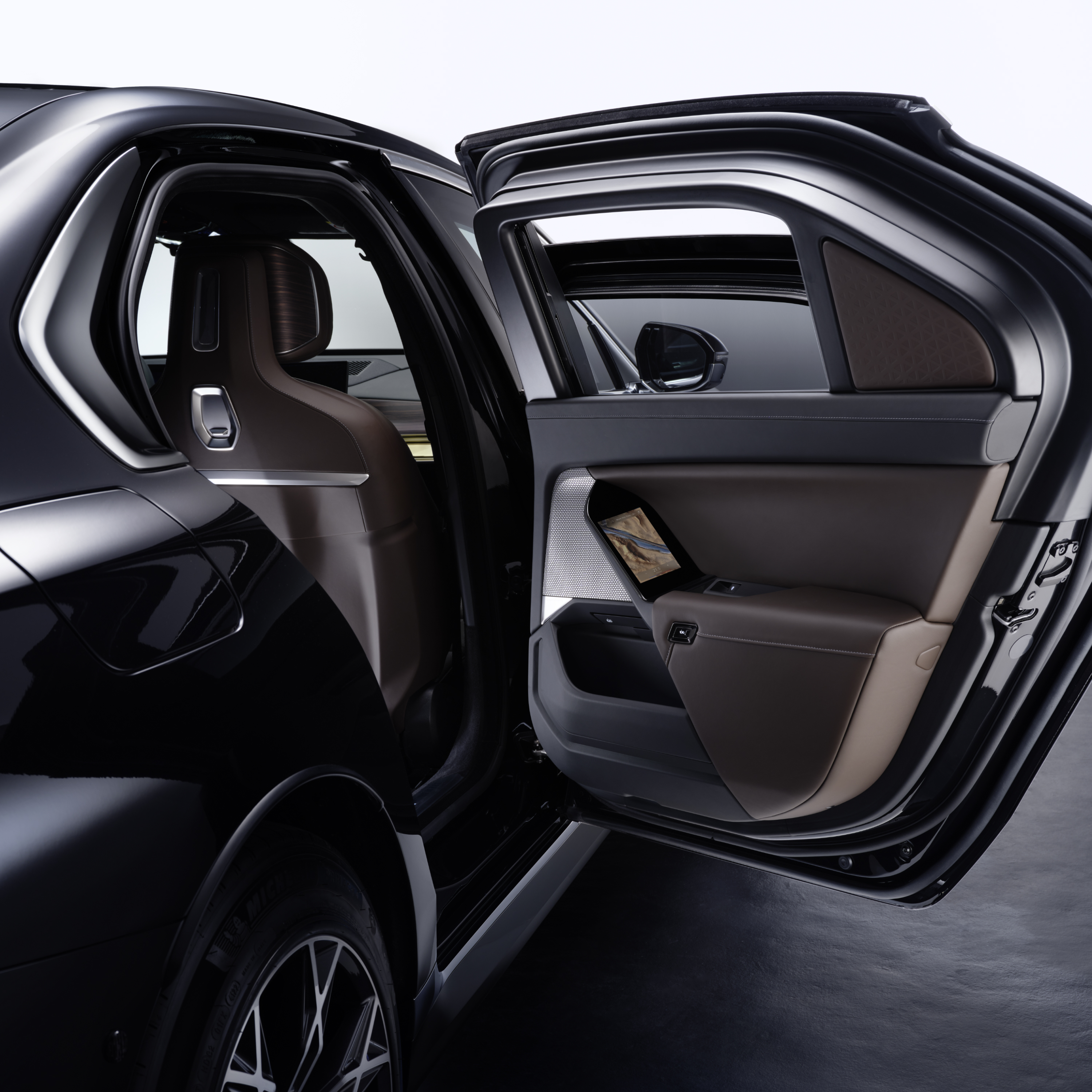 A BMW with close-up of open door